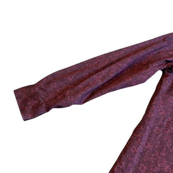 John Varvatos Burgundy Button-Down Shirt 100% Cotton Print Long Sleeve Size XL - Picture 4 of 12